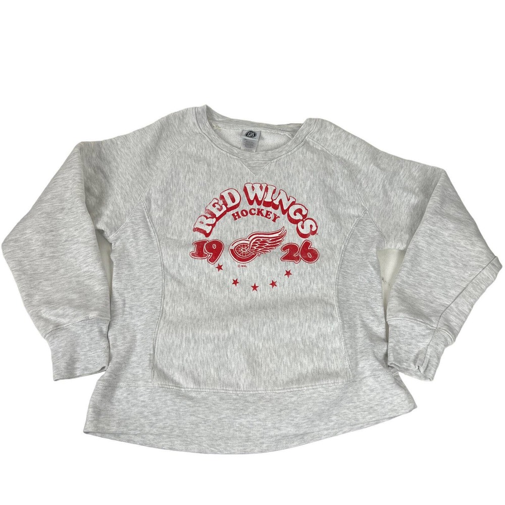 Detroit Red Wings Sweatshirt Womens Extra Large Gray Crew Neck NHL Hocky Logo
